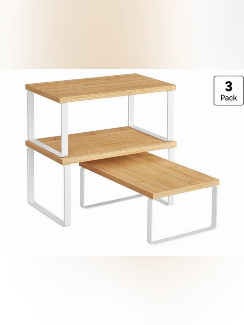 New SONGMICS Cabinet Organizers and Storage Shelves, Set of 3 Set of 3 Stackable
